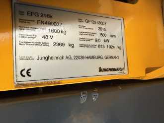 Použité vysokozdvižné vozíky JUNGHEINRICH EFG216K ELEKTRO DREIRADFRONTSTAPLER (13066824)