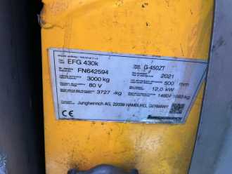 Použité vysokozdvižné vozíky JUNGHEINRICH EFG430k ELEKTRO VIERRADFRONTSTAPLER (13070465)