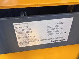 Použité vysokozdvižné vozíky JUNGHEINRICH EJC 110 Baujahr 2014 HH 2,9 M/ TOP ZUSTAND ELEKTRO HOCHHUBWAGENDEICHSEL (13074935)
