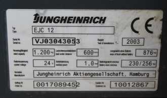 Použité vysokozdvižné vozíky JUNGHEINRICH EJC 12 360 ZT ELEKTRO HOCHHUBWAGENDEICHSEL (13063115)