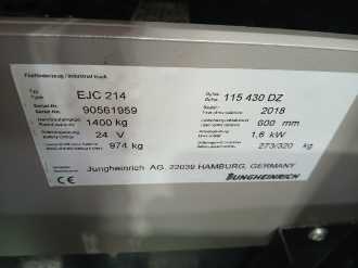 Použité vysokozdvižné vozíky JUNGHEINRICH EJC 214 115 430 DZ ELEKTRO HOCHHUBWAGENDEICHSEL (13056964)