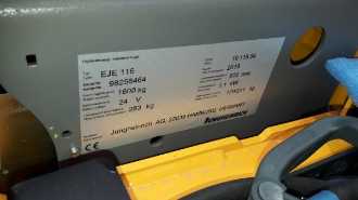 Použité vysokozdvižné vozíky JUNGHEINRICH EJE 116 115-54 ELEKTRO NIEDERHUBWAGENDEICHSEL (13075233)
