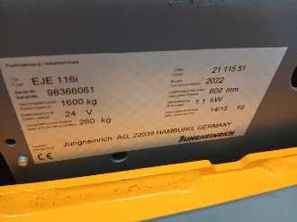 Použité vysokozdvižné vozíky JUNGHEINRICH EJE 116i 21 115 51 ELEKTRO NIEDERHUBWAGENDEICHSEL (13054424)