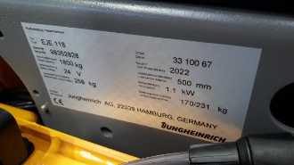 Použité vysokozdvižné vozíky JUNGHEINRICH EJE 118 100-67 ELEKTRO NIEDERHUBWAGENDEICHSEL (13039765)