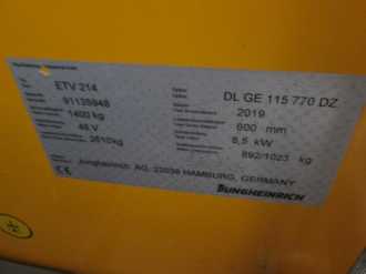 Použité vysokozdvižné vozíky JUNGHEINRICH ETV 214 SP DL GE 115-770 DZ ELEKTRO SCHUBMASTSTAPLER (12993177)