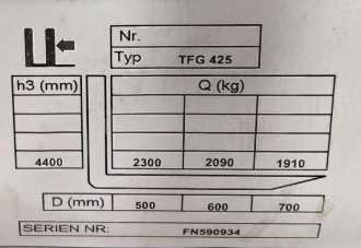 Použité vysokozdvižné vozíky JUNGHEINRICH TFG 425 SP G +E 115-440 DZ GAS VIERRADFRONTSTAPLER (13065714)