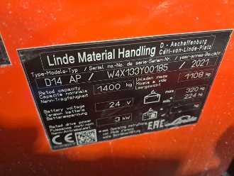 Použité vysokozdvižné vozíky LINDE D14 AP ELEKTRO HOCHHUBWAGENDEICHSEL (13038091)