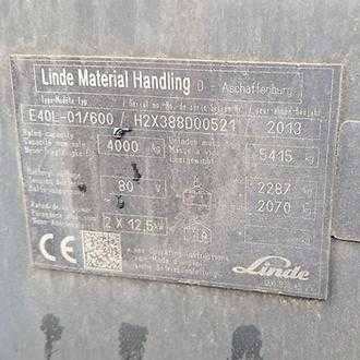 Použité vysokozdvižné vozíky LINDE E40/600L-388 ELEKTRO VIERRADFRONTSTAPLER (13003544)