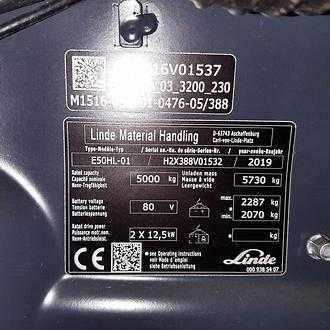 Použité vysokozdvižné vozíky LINDE E50HL ELEKTRO VIERRADFRONTSTAPLER (13076393)