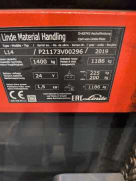 Použité vysokozdvižné vozíky LINDE L14-1173-01 ELEKTRO HOCHHUBWAGENDEICHSEL (13070950)