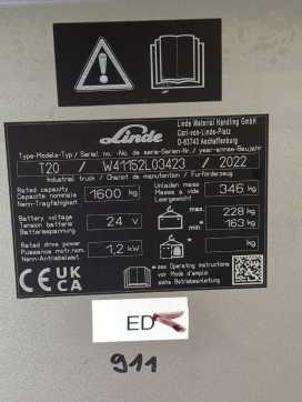 Použité vysokozdvižné vozíky LINDE T20-1152-02 ELEKTRO NIEDERHUBWAGENDEICHSEL (13073380)