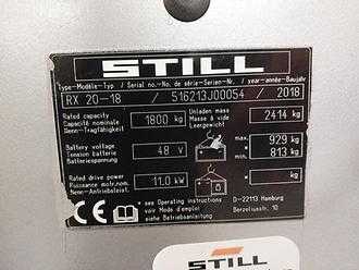 Použité vysokozdvižné vozíky STILL RX 20-18 P ELEKTRO DREIRADFRONTSTAPLER (13040817)