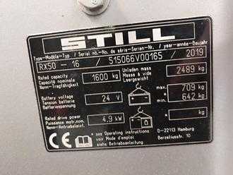 Použité vysokozdvižné vozíky STILL RX 50-16 ELEKTRO DREIRADFRONTSTAPLER (13040818)