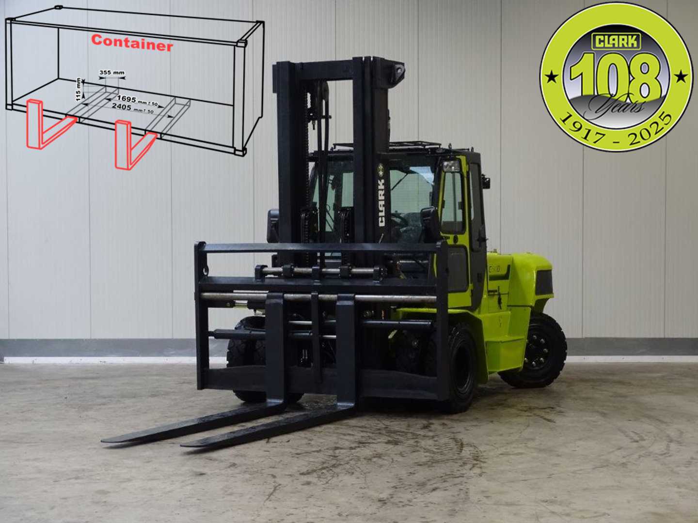 Used Forklift Truck CLARK C80D900 - TRIPLEX - DEMO DIESEL VIERRADFRONTSTAPLER (12931261)