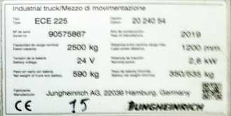 Used Forklift Truck JUNGHEINRICH ECE 225 240-54 ELEKTRO NIEDERHUBWAGENFAHRERSTAND (13044444)