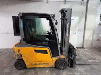 Used Forklift Truck JUNGHEINRICH EFG 320 / Kabine / 2195 Std. ELEKTRO VIERRADFRONTSTAPLER (13058431)