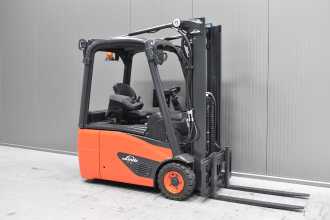 Used Forklift Truck LINDE E 16 - 02 /58848/ ELEKTRO DREIRADFRONTSTAPLER (13066188) backdrop
