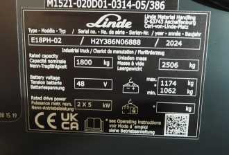 Used Forklift Truck LINDE E 18 PH EVO ELEKTRO VIERRADFRONTSTAPLER (12960185)