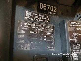 Used Forklift Truck LINDE H30D-02 DIESEL VIERRADFRONTSTAPLER (13028292)