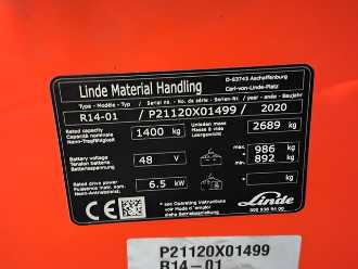 Used Forklift Truck LINDE R14-01 ELEKTRO SCHUBMASTSTAPLER (13039963)