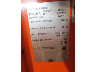Used Forklift Truck TOYOTA LPE200 ELEKTRO NIEDERHUBWAGENFAHRERSTAND (13075563)
