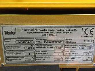 Used Forklift Truck YALE MO 10 E ELEKTRO MITTELHUBKOMMISSIONIERER (12028040)