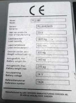 Used Forklift Truck ATLET PLL180 ELEKTRO NIEDERHUBWAGENDEICHSEL (12724908)