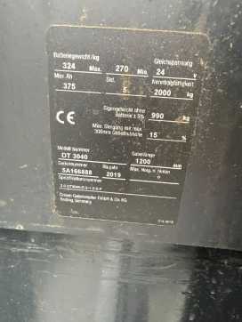 Used Forklift Truck CROWN DT 3040 Baujahr 2019/ Stunden 6005 Akku 2022 ELEKTRO HOCHHUBWAGENDEICHSEL (13072024)
