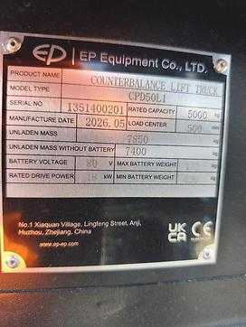 Used Forklift Truck EP CPD50L1 ELEKTRO VIERRADFRONTSTAPLER (13067662)