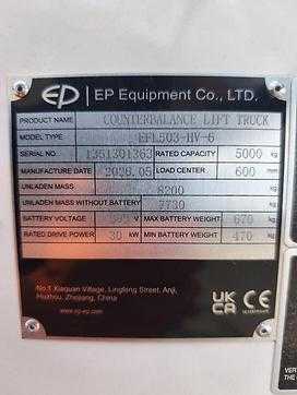 Used Forklift Truck EP EFL503-HV-6 ELEKTRO VIERRADFRONTSTAPLER (13067658)