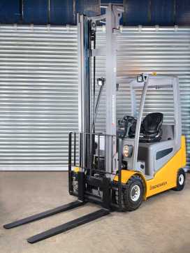 Used Forklift Truck JUNGHEINRICH 27735 ELEKTRO VIERRADFRONTSTAPLER (12906135) backdrop