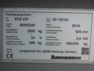 Used Forklift Truck JUNGHEINRICH ECE 220 1250x540mm ELEKTRO NIEDERHUBKOMMISSIONIERER (12839531)
