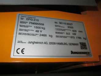 Used Forklift Truck JUNGHEINRICH EFG 215 SP GE 115-350 ZT ELEKTRO VIERRADFRONTSTAPLER (12984436)