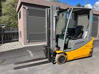 Used Forklift Truck JUNGHEINRICH EFG 216 - 440DZ ELEKTRO DREIRADFRONTSTAPLER (13068394) backdrop