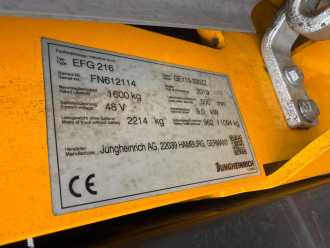 Used Forklift Truck JUNGHEINRICH EFG 216 Baujahr 2019 / Stunden 7580 HH 3300 ELEKTRO DREIRADFRONTSTAPLER (13057394)