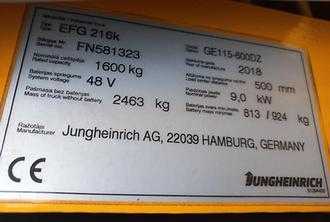 Used Forklift Truck JUNGHEINRICH EFG 216k ELEKTRO DREIRADFRONTSTAPLER (12793131)