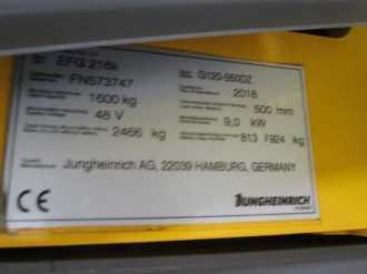 Used Forklift Truck JUNGHEINRICH EFG 216k SP ZVG 120-550 DZ Li-Ion ELEKTRO VIERRADFRONTSTAPLER (12999849)