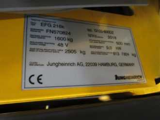 Used Forklift Truck JUNGHEINRICH EFG 216k SP ZVG 120-600 DZ ELEKTRO VIERRADFRONTSTAPLER (12993186)
