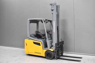 Used Forklift Truck JUNGHEINRICH EFG 218 /58580/ ELEKTRO DREIRADFRONTSTAPLER (13064241) backdrop