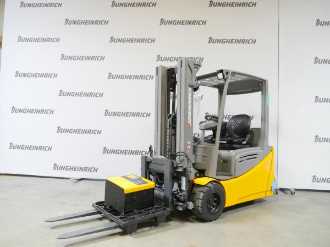 Used Forklift Truck JUNGHEINRICH EFG 218 SP G+ZVG 120-425 DZ ELEKTRO VIERRADFRONTSTAPLER (12967960) backdrop