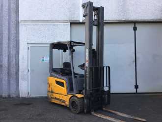 Used Forklift Truck JUNGHEINRICH EFG 218K ELEKTRO DREIRADFRONTSTAPLER (12837034) backdrop