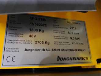 Used Forklift Truck JUNGHEINRICH EFG 218k GE 115 650DZ ELEKTRO VIERRADFRONTSTAPLER (13031808)
