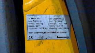 Used Forklift Truck JUNGHEINRICH EFG 425k SP G+E 115-440 DZ ELEKTRO VIERRADFRONTSTAPLER (13073537)