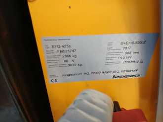 Used Forklift Truck JUNGHEINRICH EFG 425s MP G+E 115-500 DZ ELEKTRO VIERRADFRONTSTAPLER (13070436)