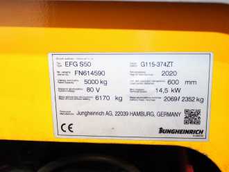 Used Forklift Truck JUNGHEINRICH EFG S50 G115-374 ZT ELEKTRO VIERRADFRONTSTAPLER (13021526)