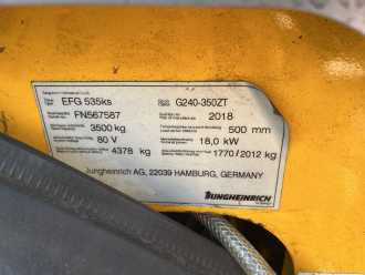 Used Forklift Truck JUNGHEINRICH EFG535 ELEKTRO VIERRADFRONTSTAPLER (13028714)