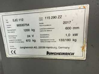 Used Forklift Truck JUNGHEINRICH EJC 112 Baujahr 2017 Hubhöhe 2900 Ladegerät Integriert ELEKTRO HOCHHUBWAGENDEICHSEL (13065995)