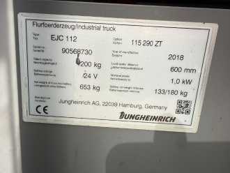 Used Forklift Truck JUNGHEINRICH EJC 112 Baujahr 2018 Hubhöhe 2900 Stunden 1382 ELEKTRO HOCHHUBWAGENDEICHSEL (13067051)