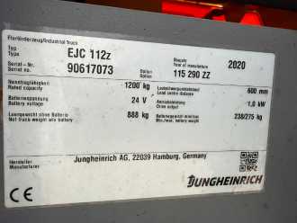 Used Forklift Truck JUNGHEINRICH EJC 112z Baujahr 2020 Hubhöhe 2900 Akku 2024 ELEKTRO HOCHHUBWAGENDEICHSEL (13030618)