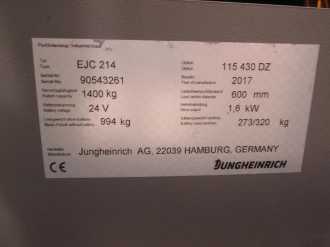 Used Forklift Truck JUNGHEINRICH EJC 214 G 115-430 DZ ELEKTRO HOCHHUBWAGENDEICHSEL (13048634)